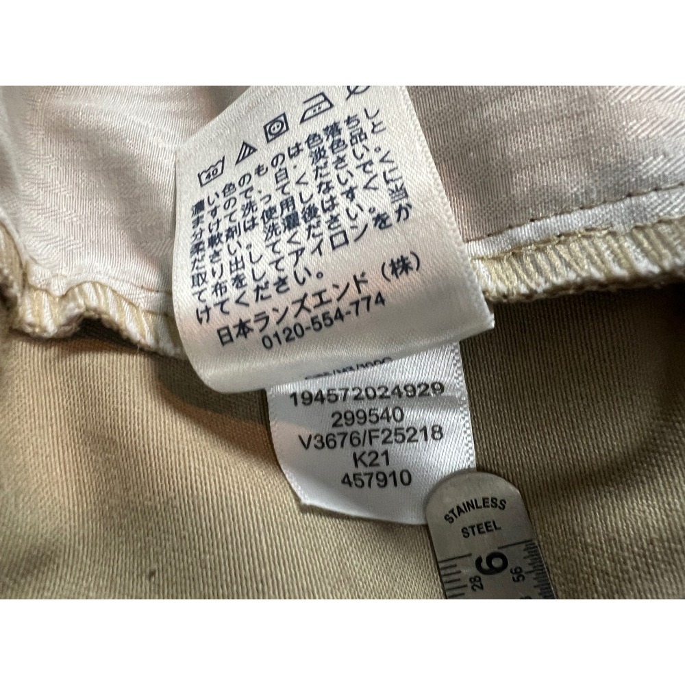 Lands End Chinos Men 38 Tan Excellent Pleated Traditional Fit Cotton Khaki Pants - Picture 6 of 7